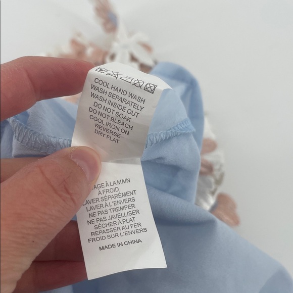 Self Portrait Lace Trimmed Peplum Dress in 3D Floral Cornflower 2 G4 - Picture 8 of 8